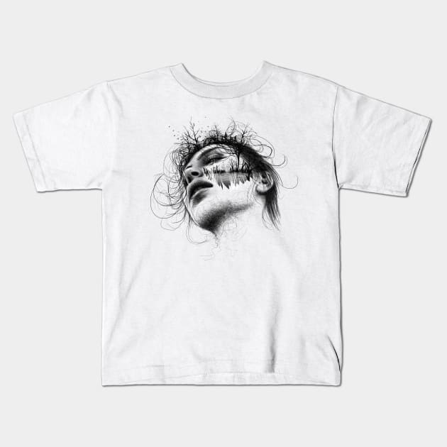 Crying woman Kids T-Shirt by ilhnklv